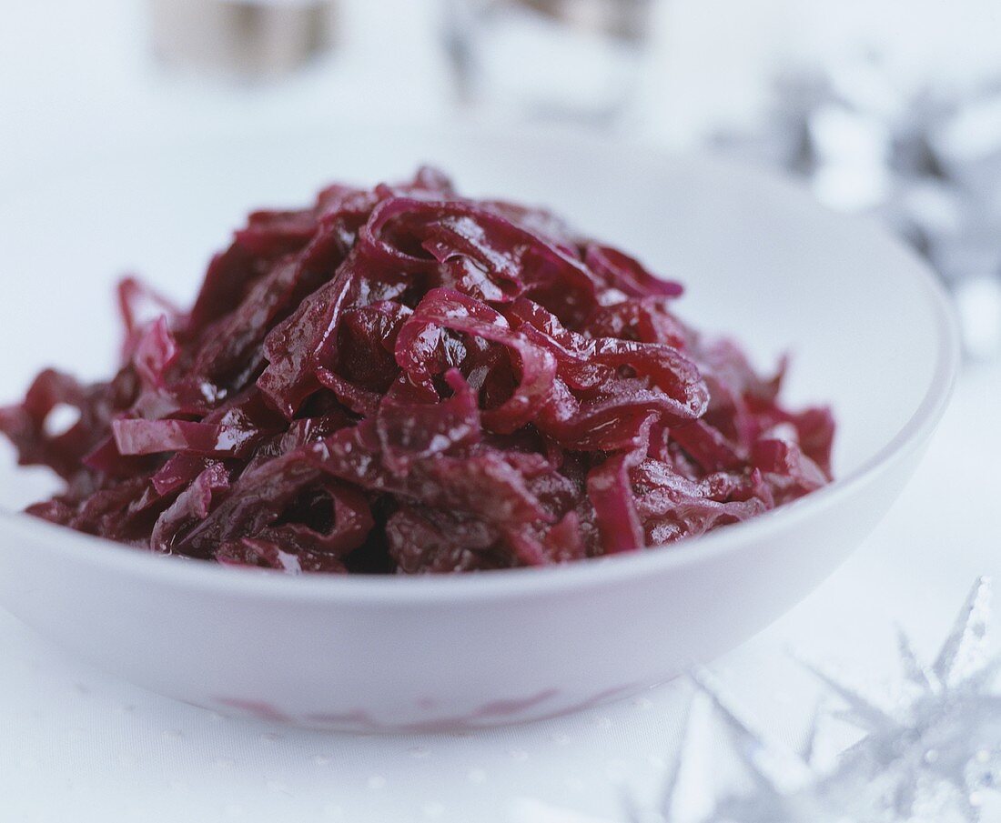 Side dish of red cabbage