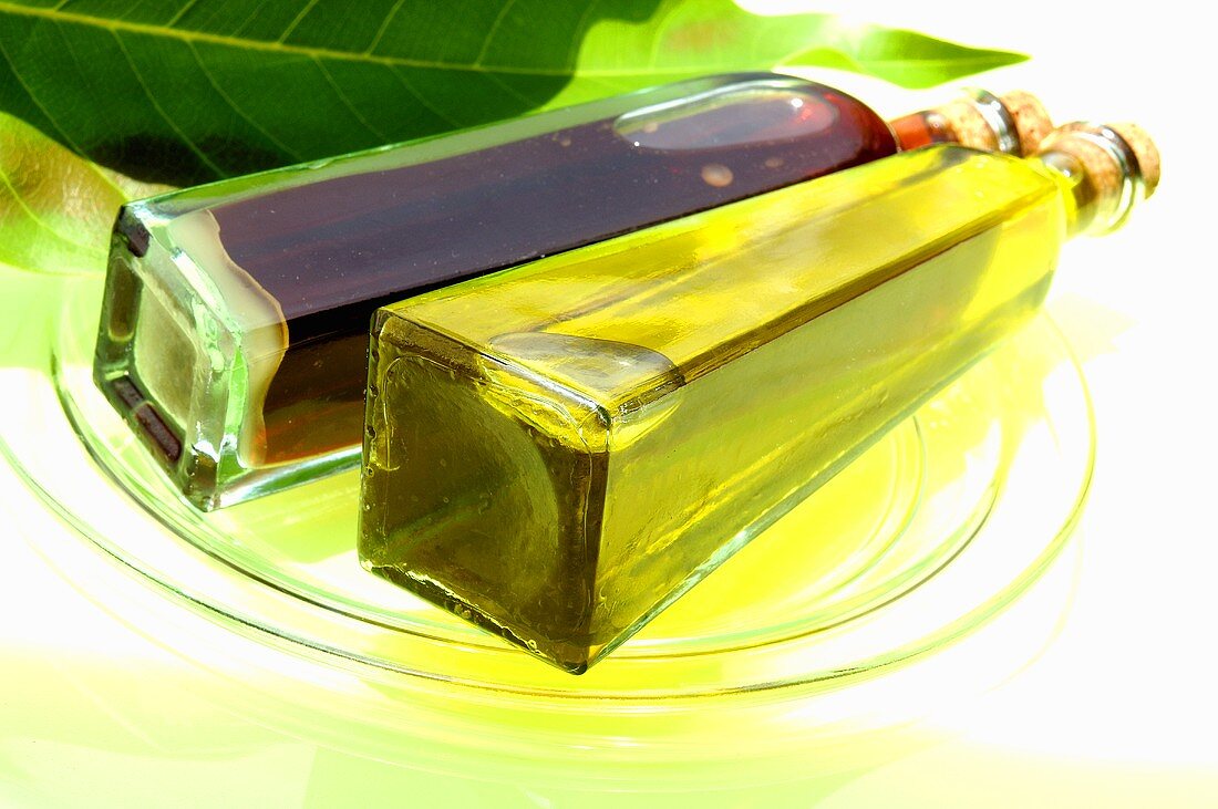 Balsamic vinegar and olive oil