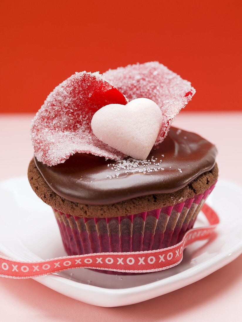 Chocolate cupcake for Valentine's Day