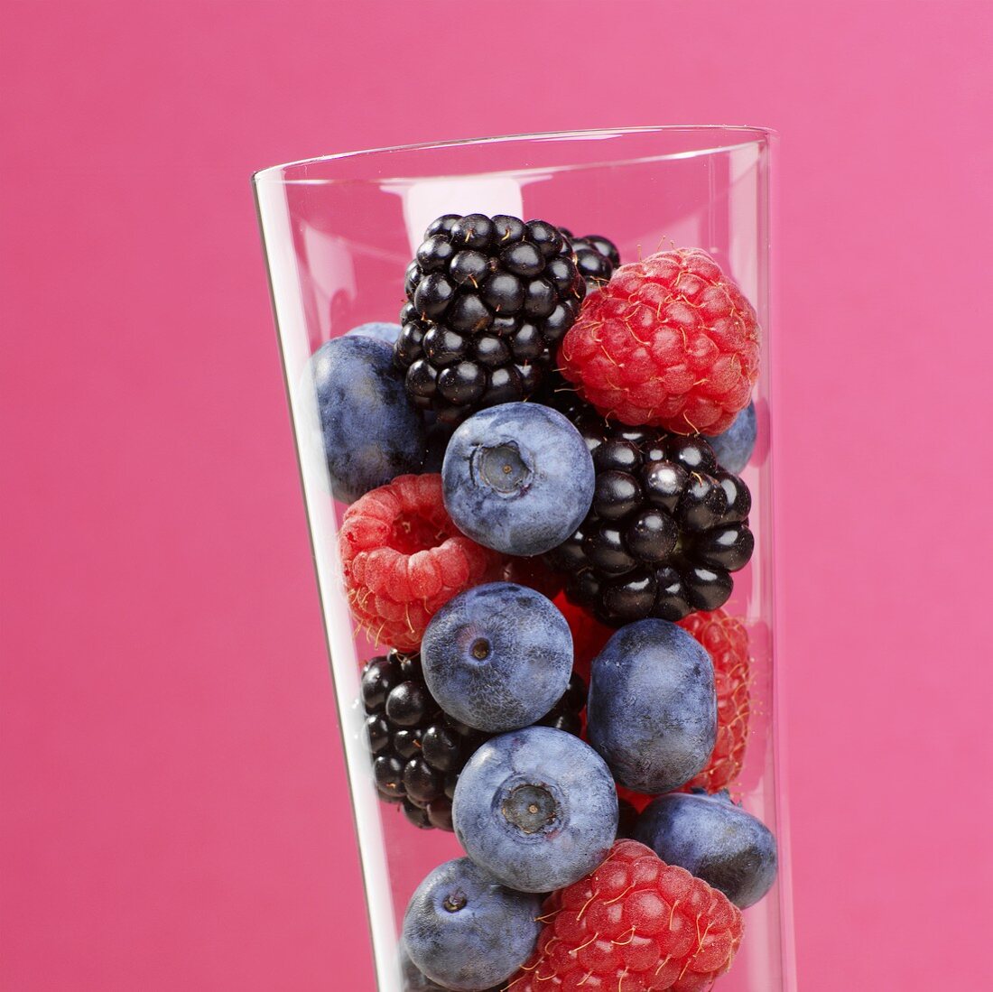 Various berries in a glass
