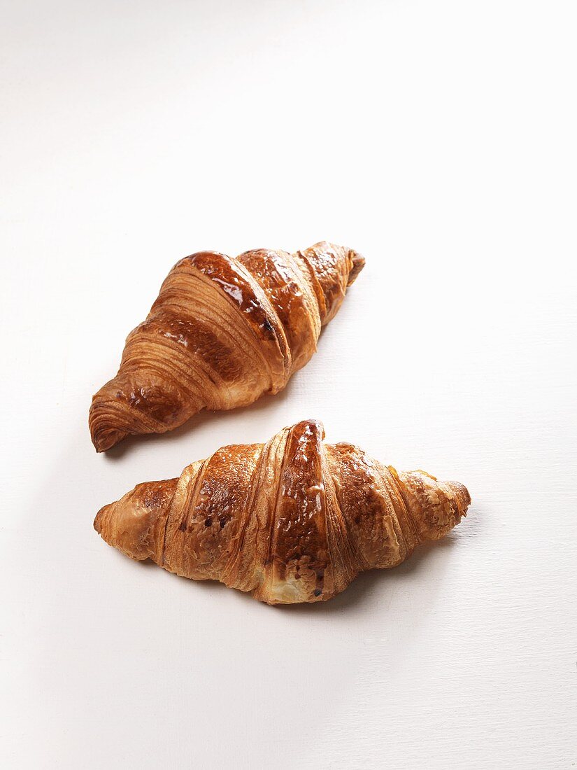 Two butter croissants