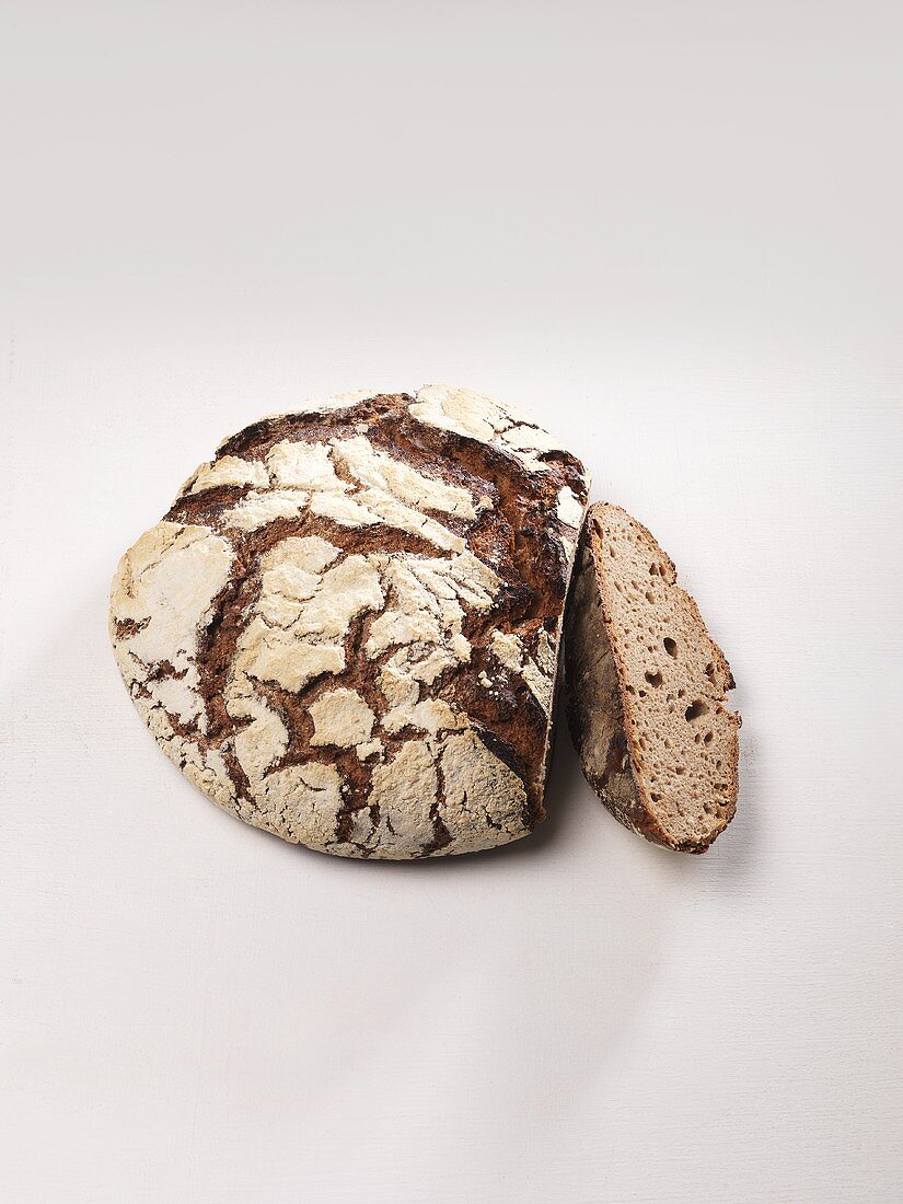 Rye bread, partly sliced