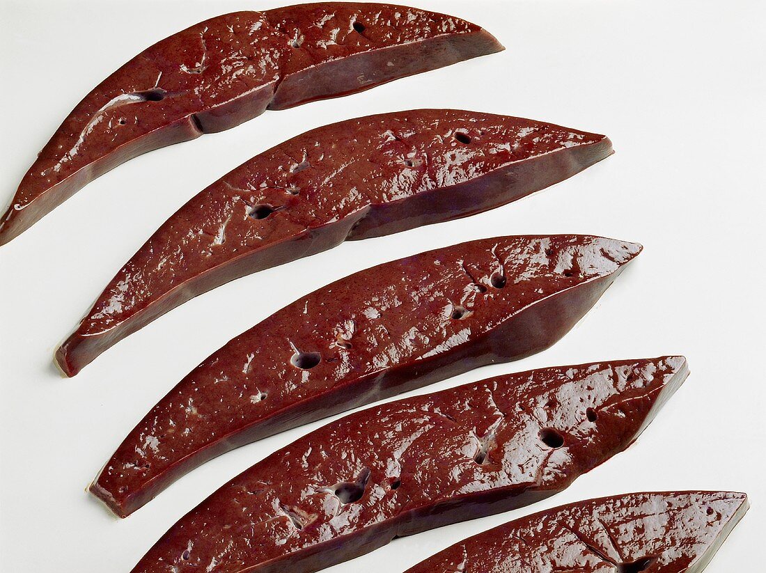 Slices of pork liver