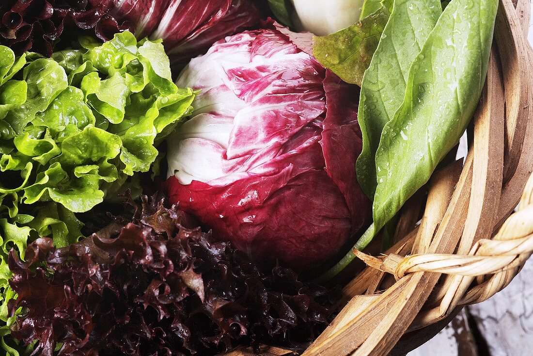 Basket of Fresh Leaf Vegetables