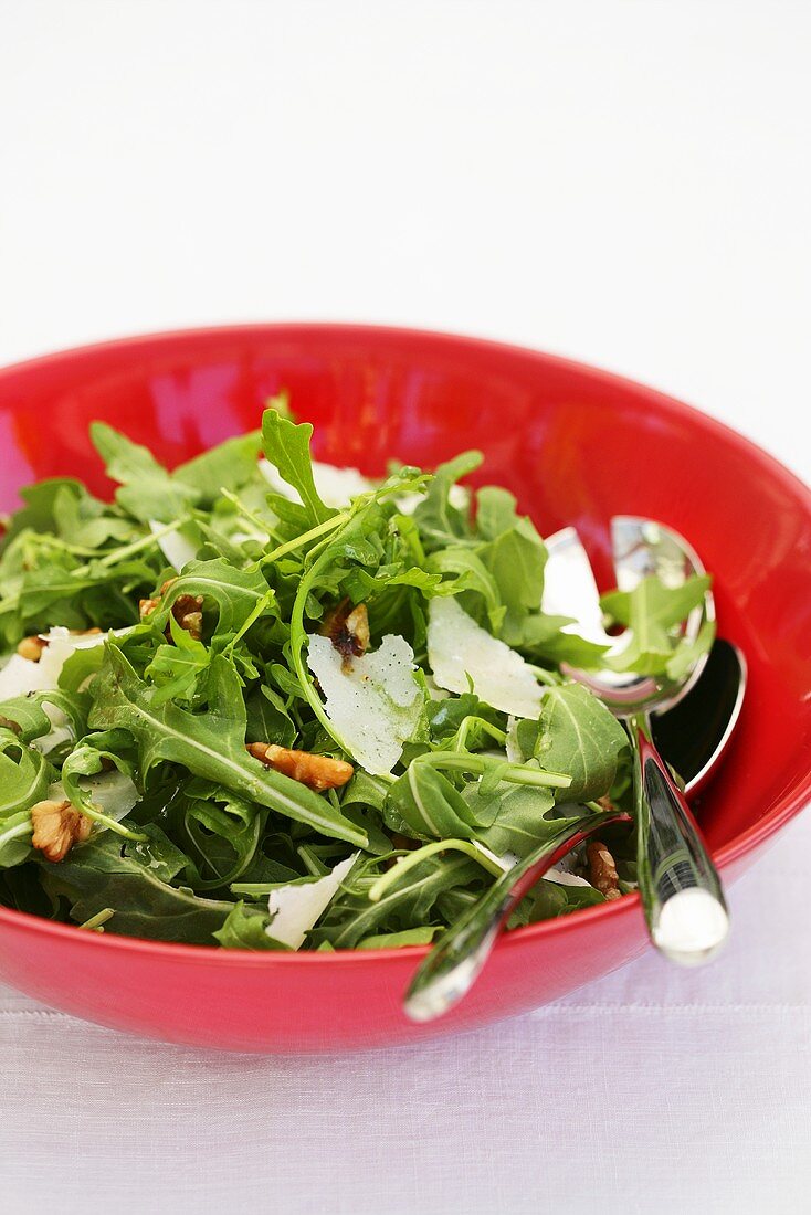 Rocket salad with walnuts and Parmesan