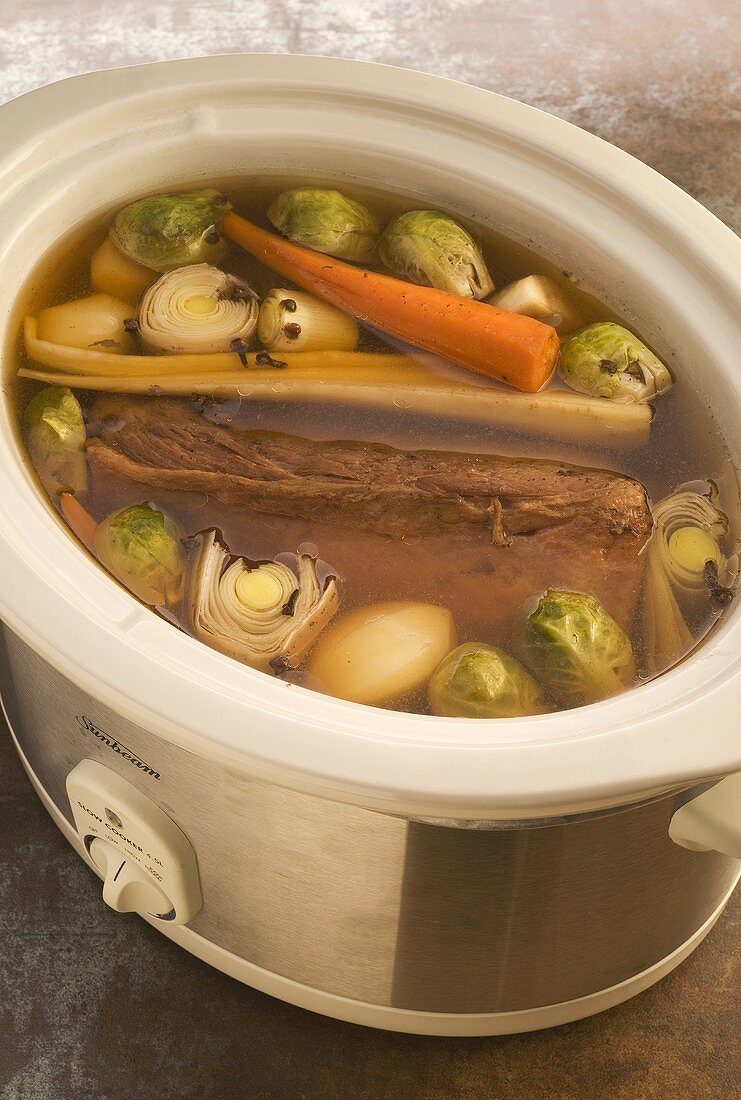Beef soup with meat and vegetables