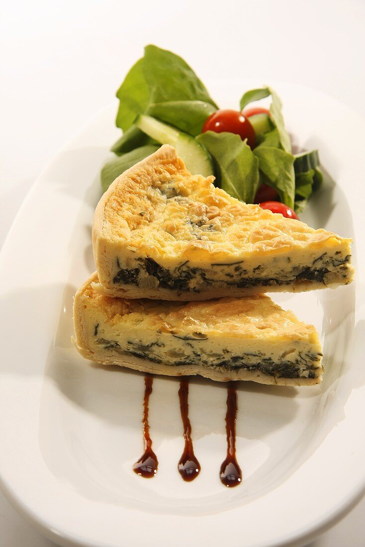 Spinach quiche with a side salad