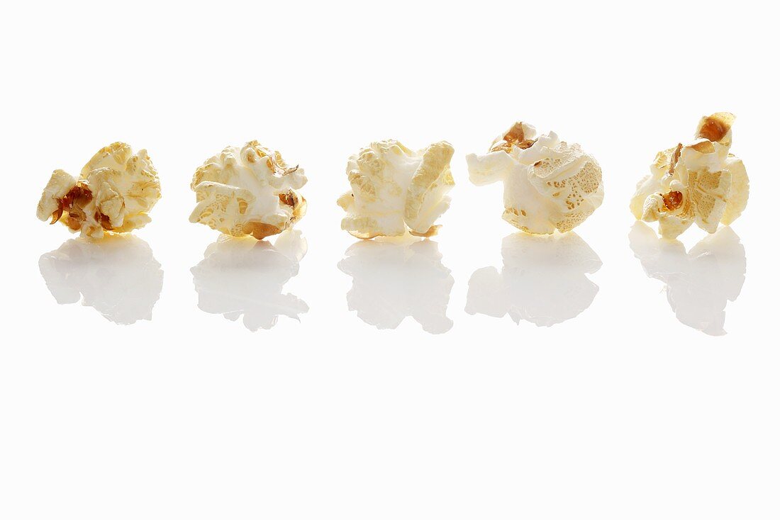 Popcorn in einer Reihe