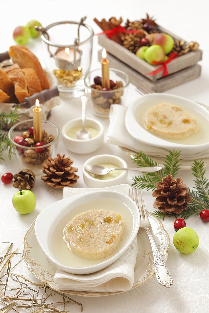 Jellied fish and raisin galantine for Christmas dinner