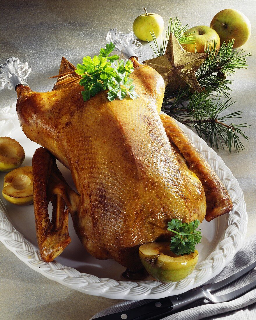 Roast goose with stuffing