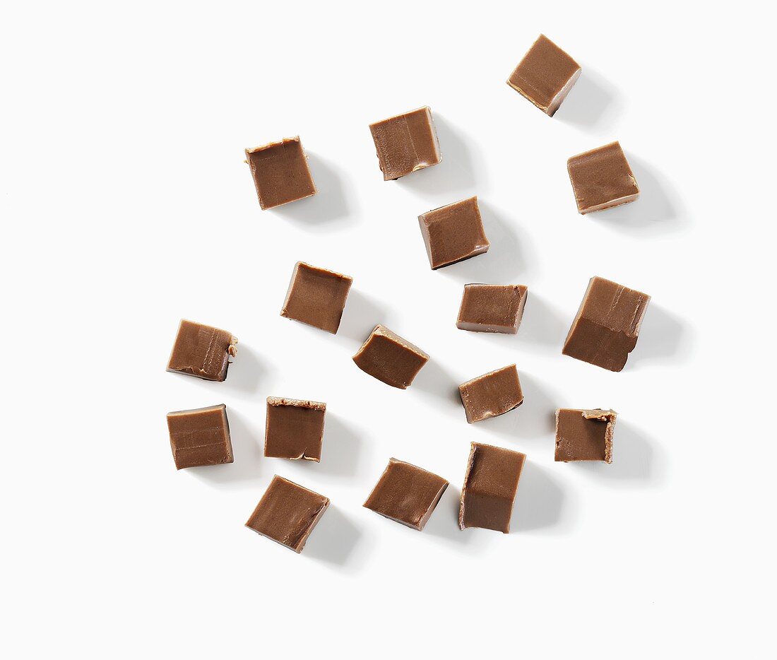 Nougat pieces, seen from above