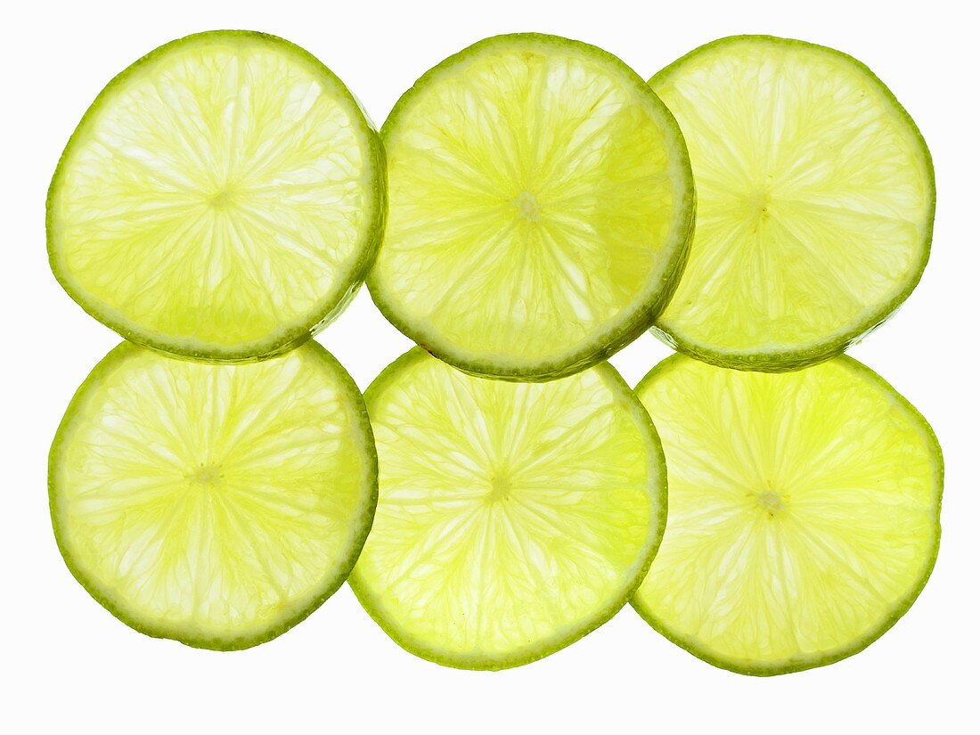 Six lime slices