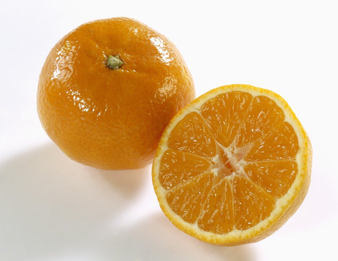 One whole and one half clementine