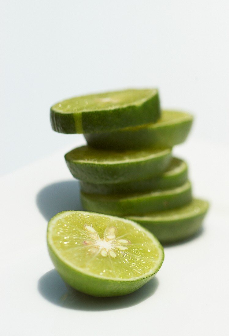 Slices of lime, in a pile