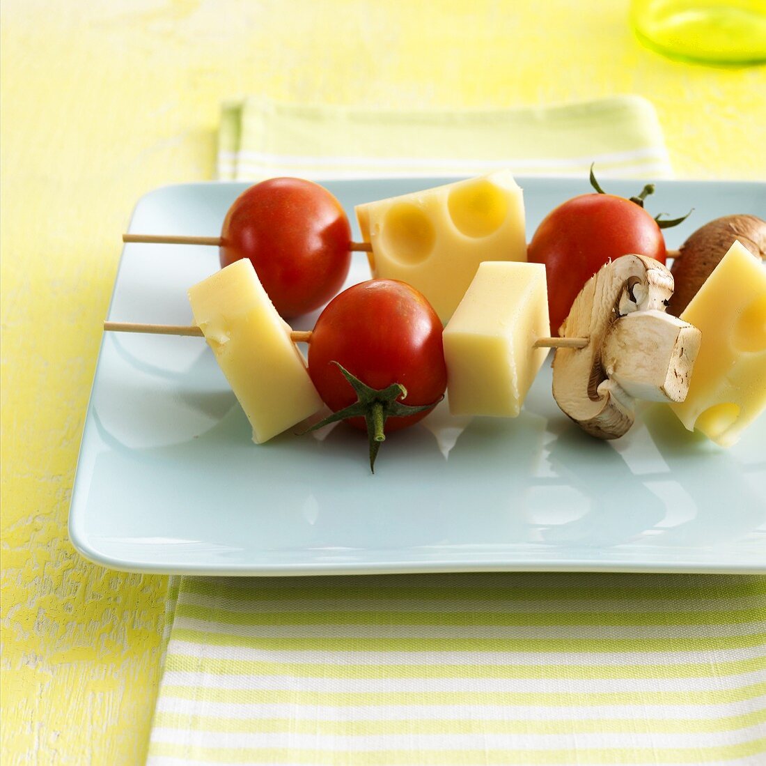 Cheese and vegetable kebabs
