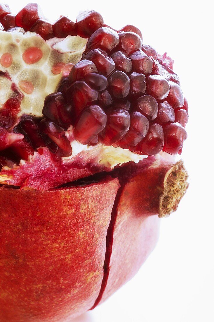 Opened pomegranate, close-up