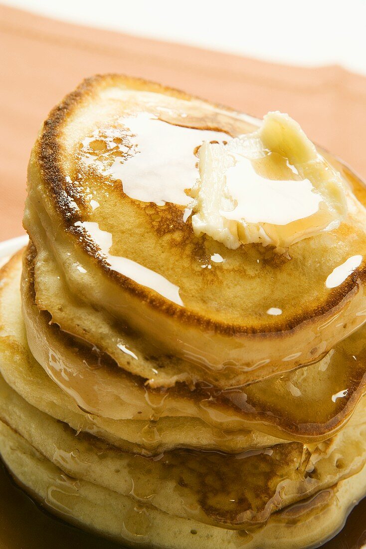 Pancakes with Maple Syrup and Butter