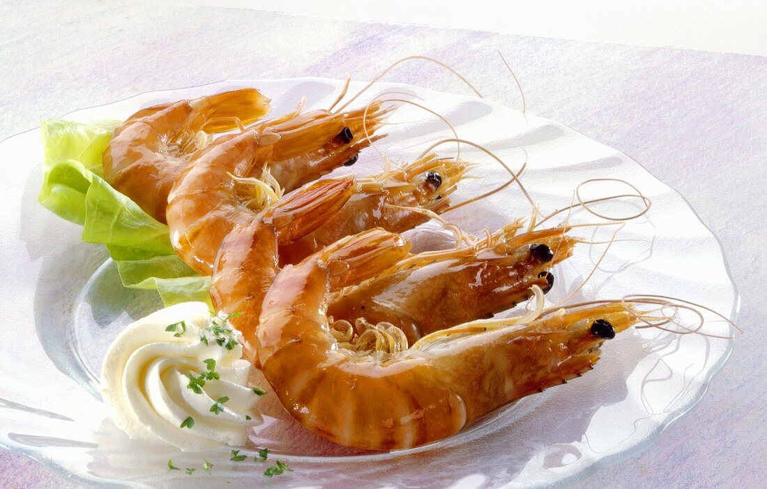 Shrimps with horseradish cream