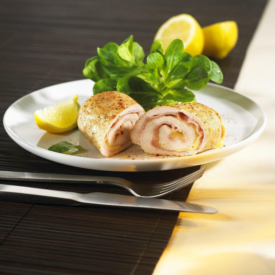 Turkey rolls with ham and cheese