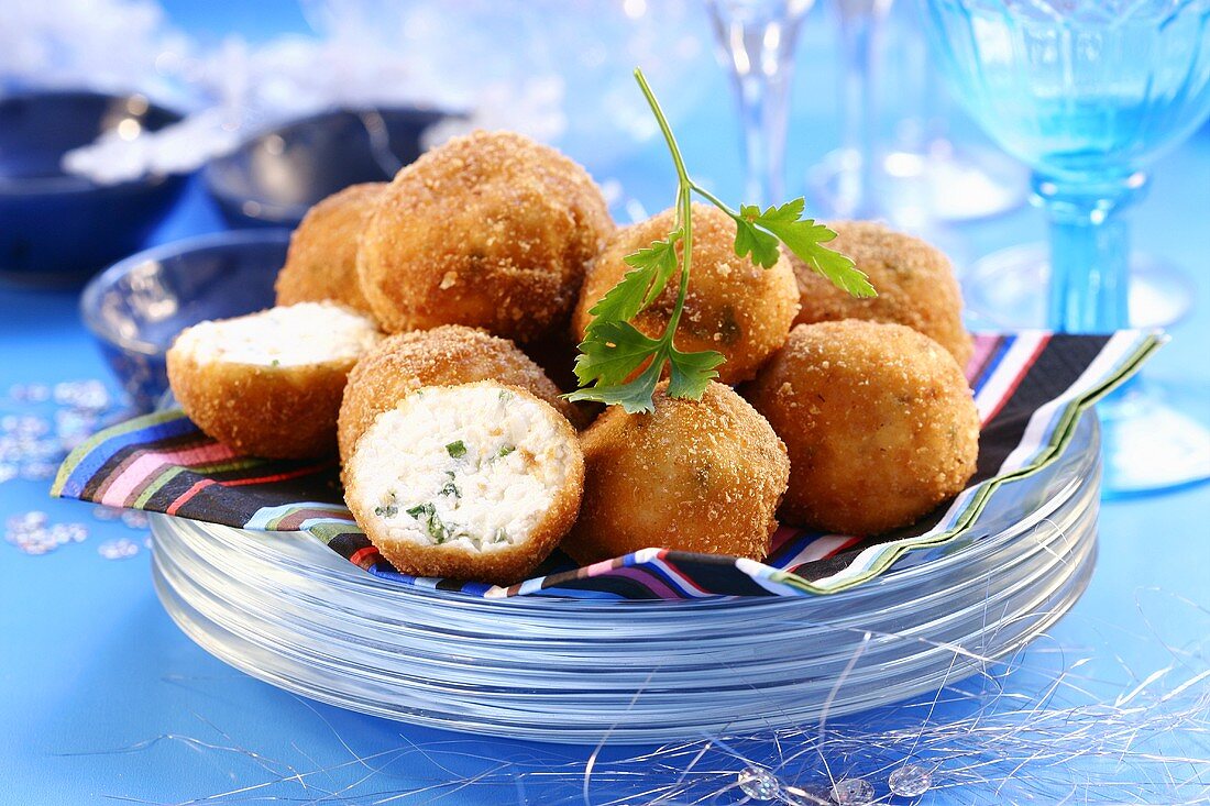 Deep-fried cheese balls