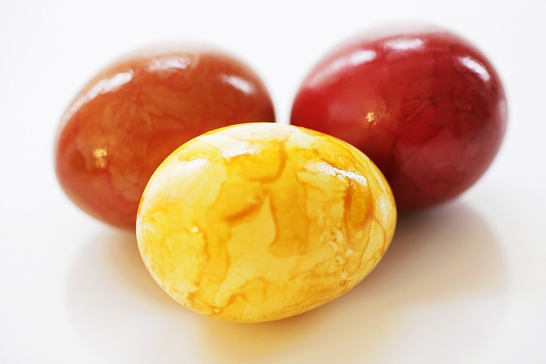 Drei gefärbten Eier