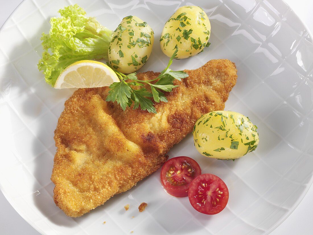 Wiener Schnitzel mit Petersilkartoffeln