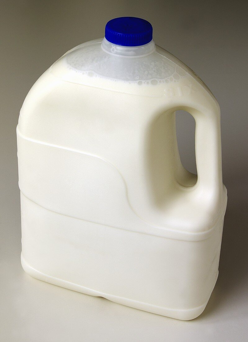 Milk in a plastic bottle