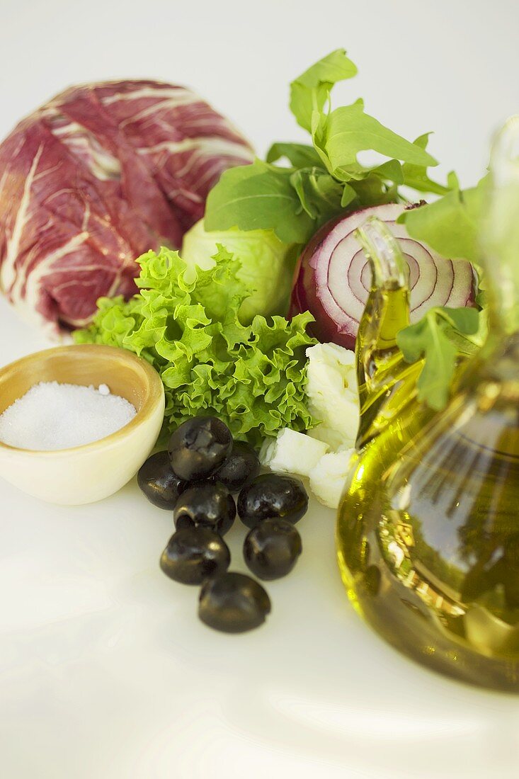 Fresh vegetables with olive oil