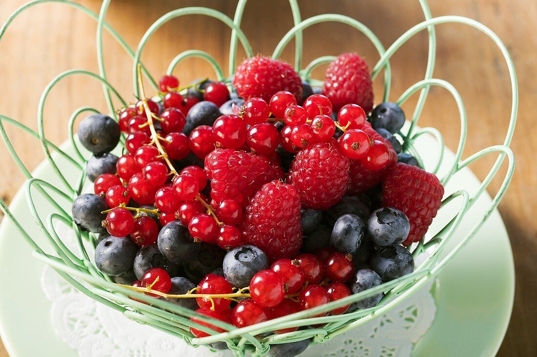 Mixed berries in a basket