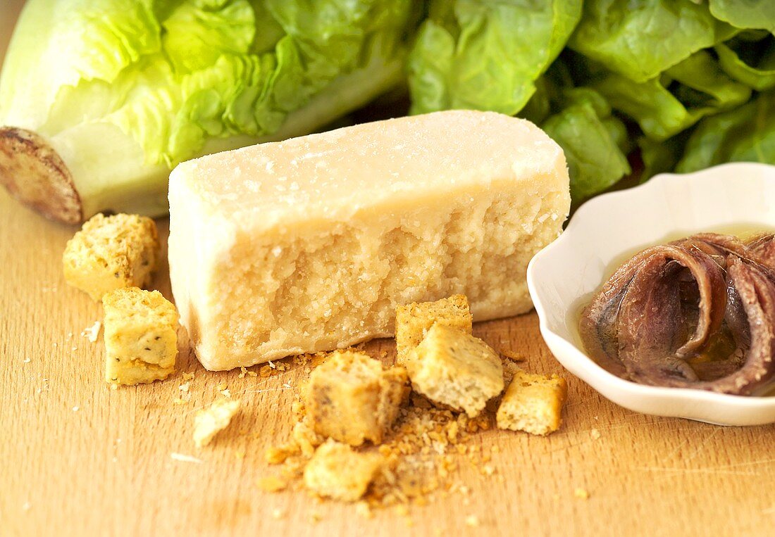 Ingredients for Caesar salad