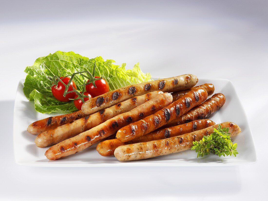 Grilled pork sausages