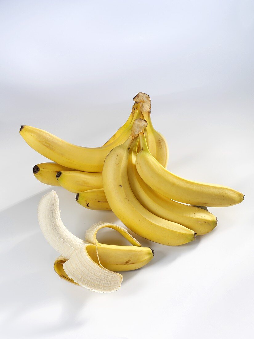 Bananas, one peeled