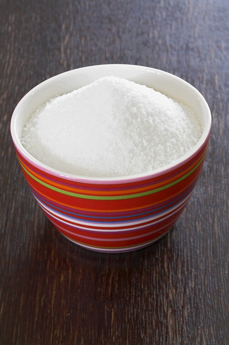 White sugar in a small bowl