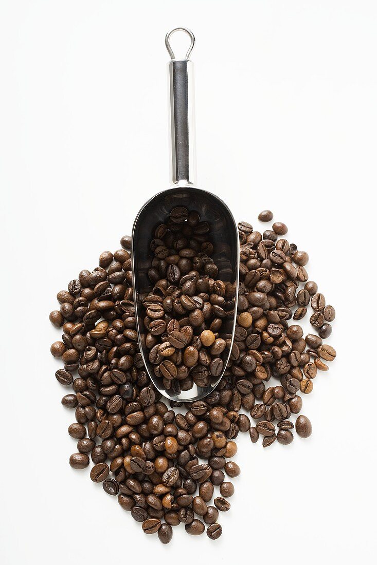 Coffee beans with scoop