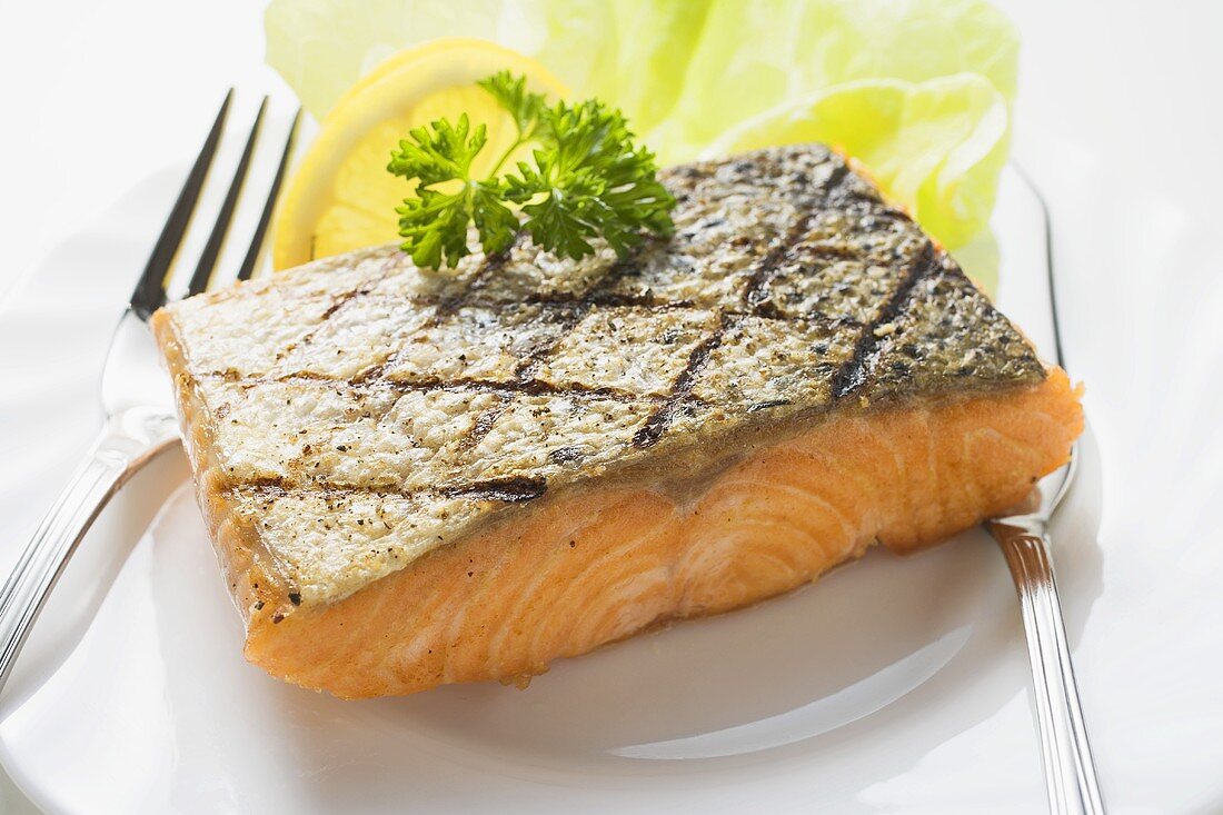 Grilled salmon fillet