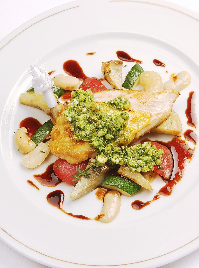 Guinea-fowl with Mediterranean vegetables