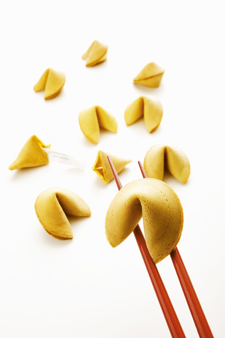 Chinese fortune cookies and chopsticks
