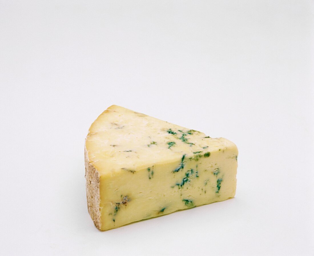 A wedge of blue cheese