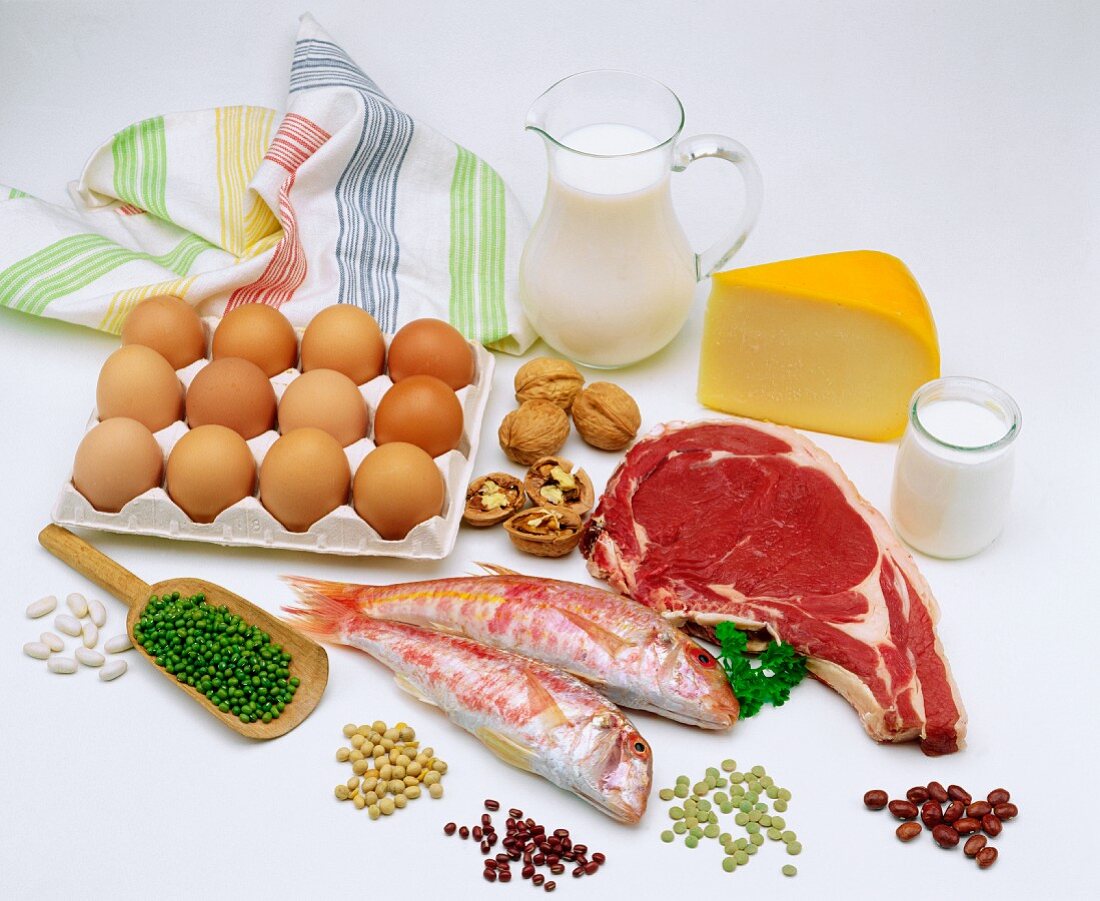 Edible still life of various cooking ingredients