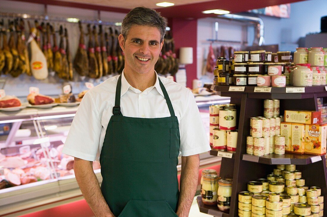 Shop assistant in supermarket