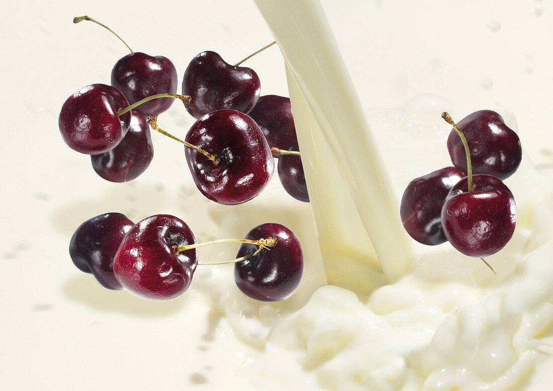 Cherries and milk