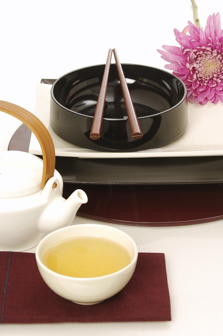 Asian place-setting with tea