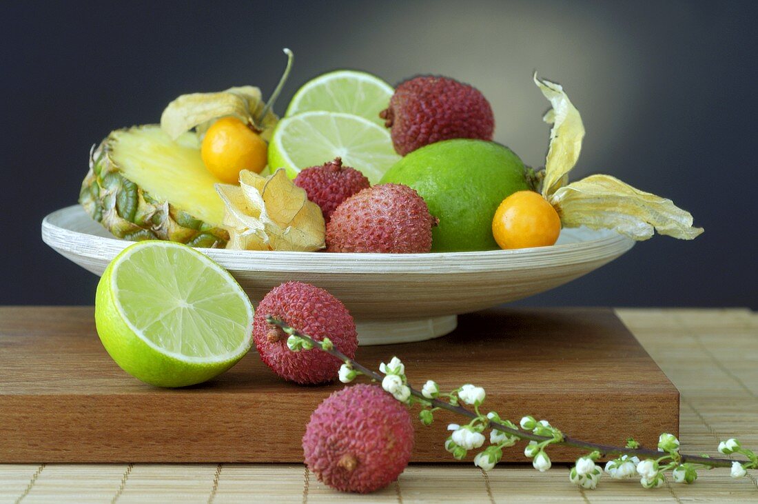 Plate of exotic fruit