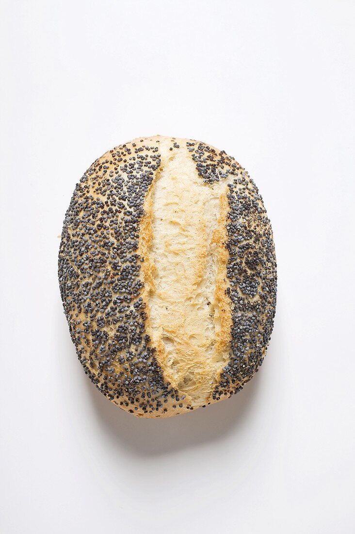 A poppy seed roll from above