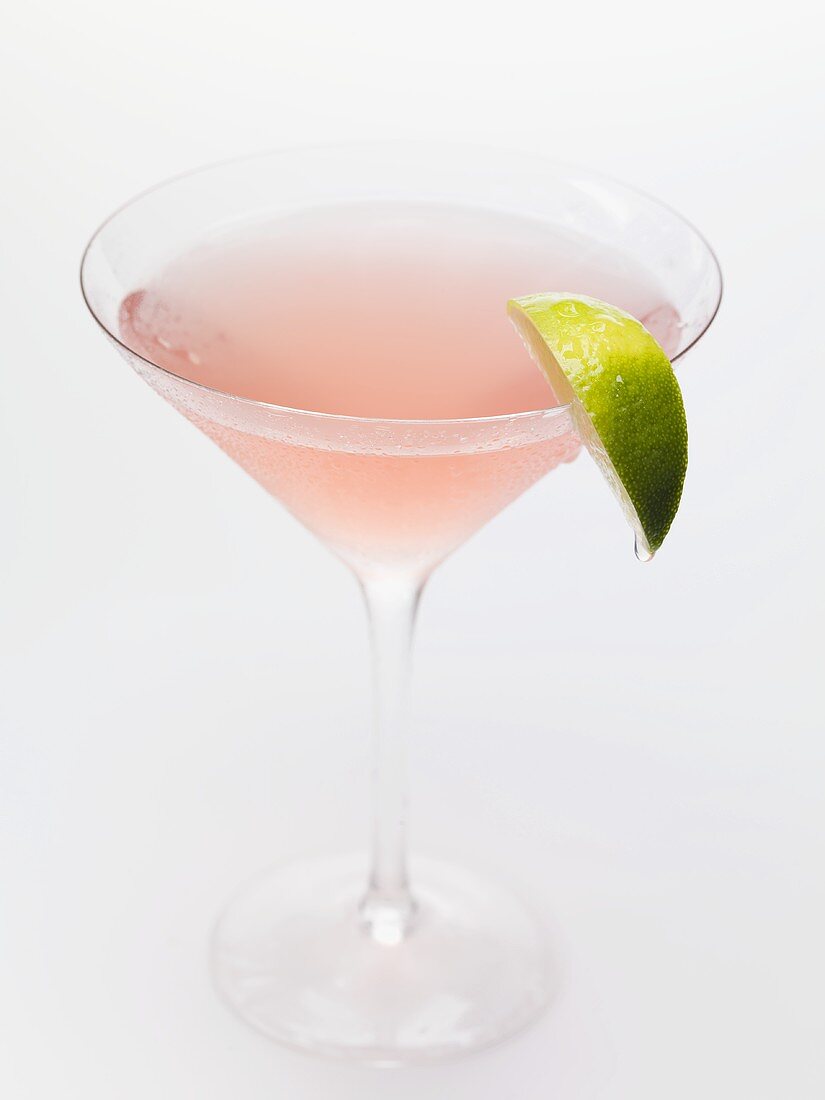 Cosmopolitan with lime wedge