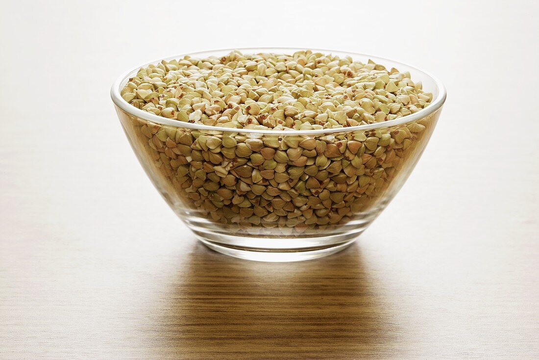 Buckwheat in a glass bowl