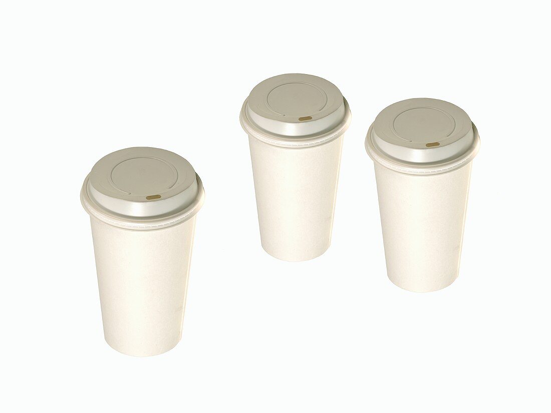 Three paper cups