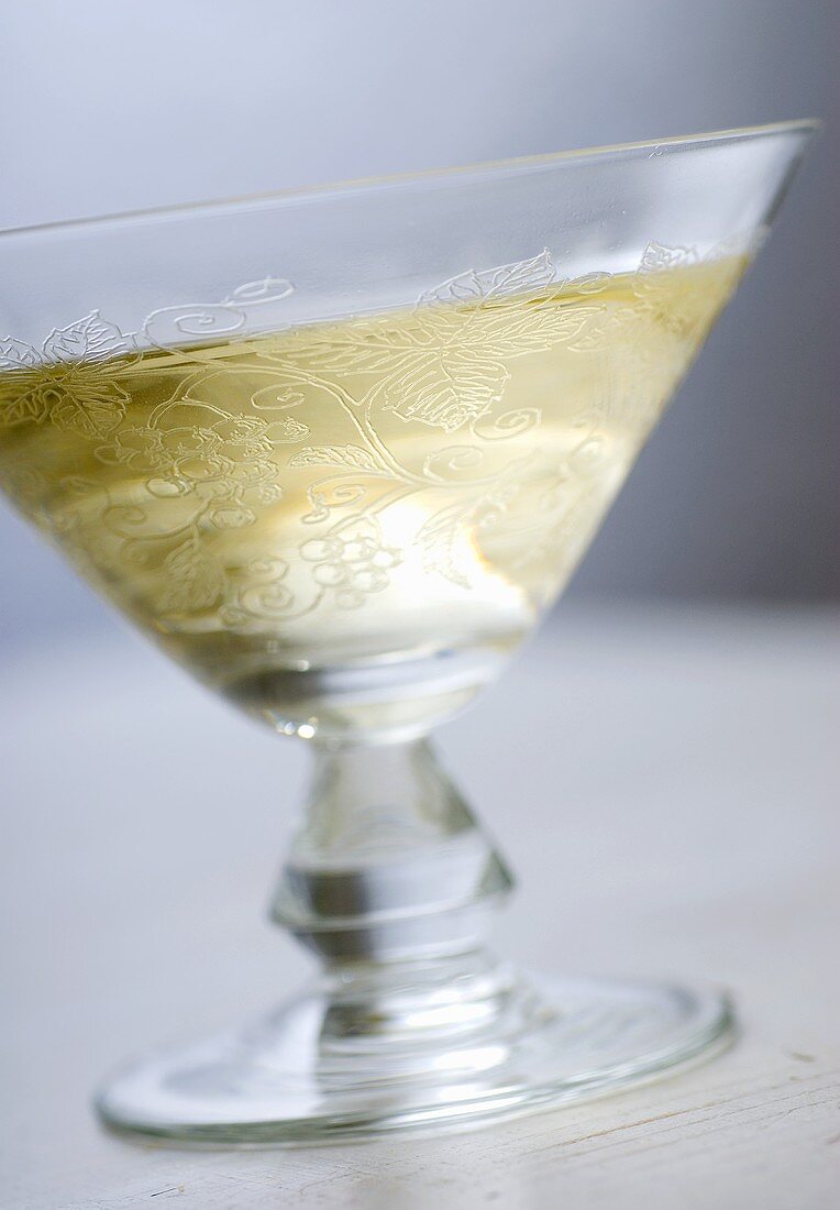 A glass of white wine