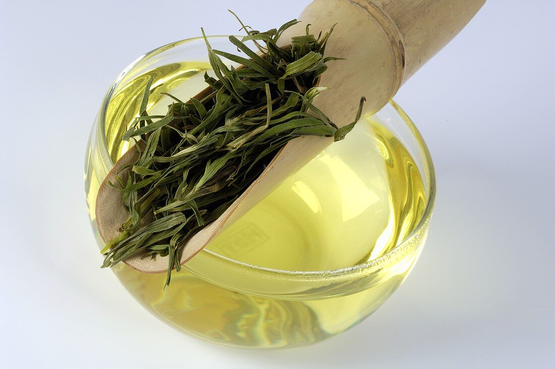 Bamboo tea and dried bamboo leaves