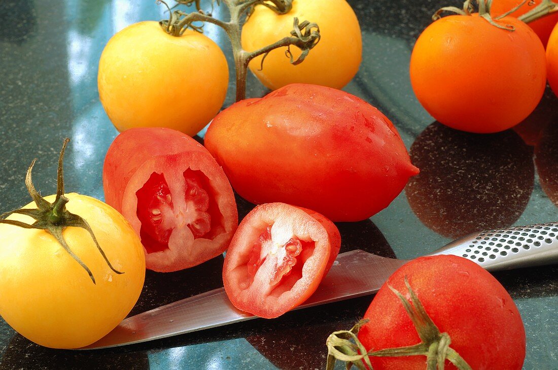 Various varieties of tomatoes